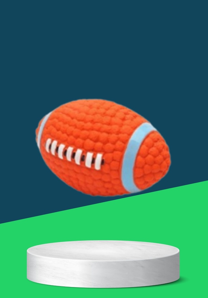 ORANGE & BLUE RUGBY SQUAKY 10CM