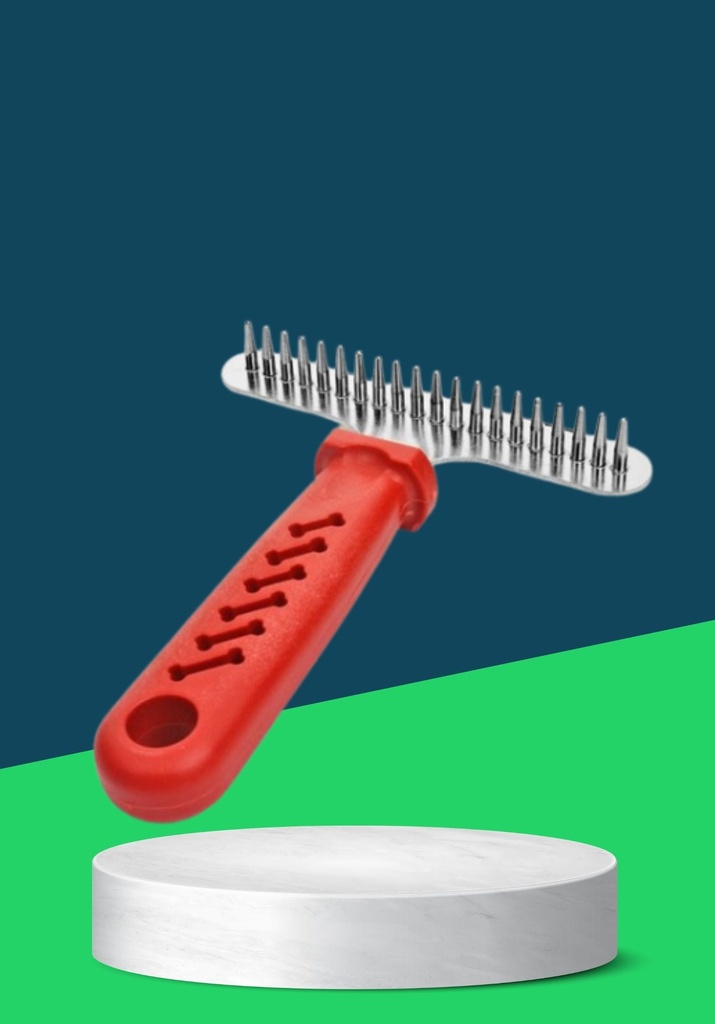 RED HANDLE GROOMING RAKE